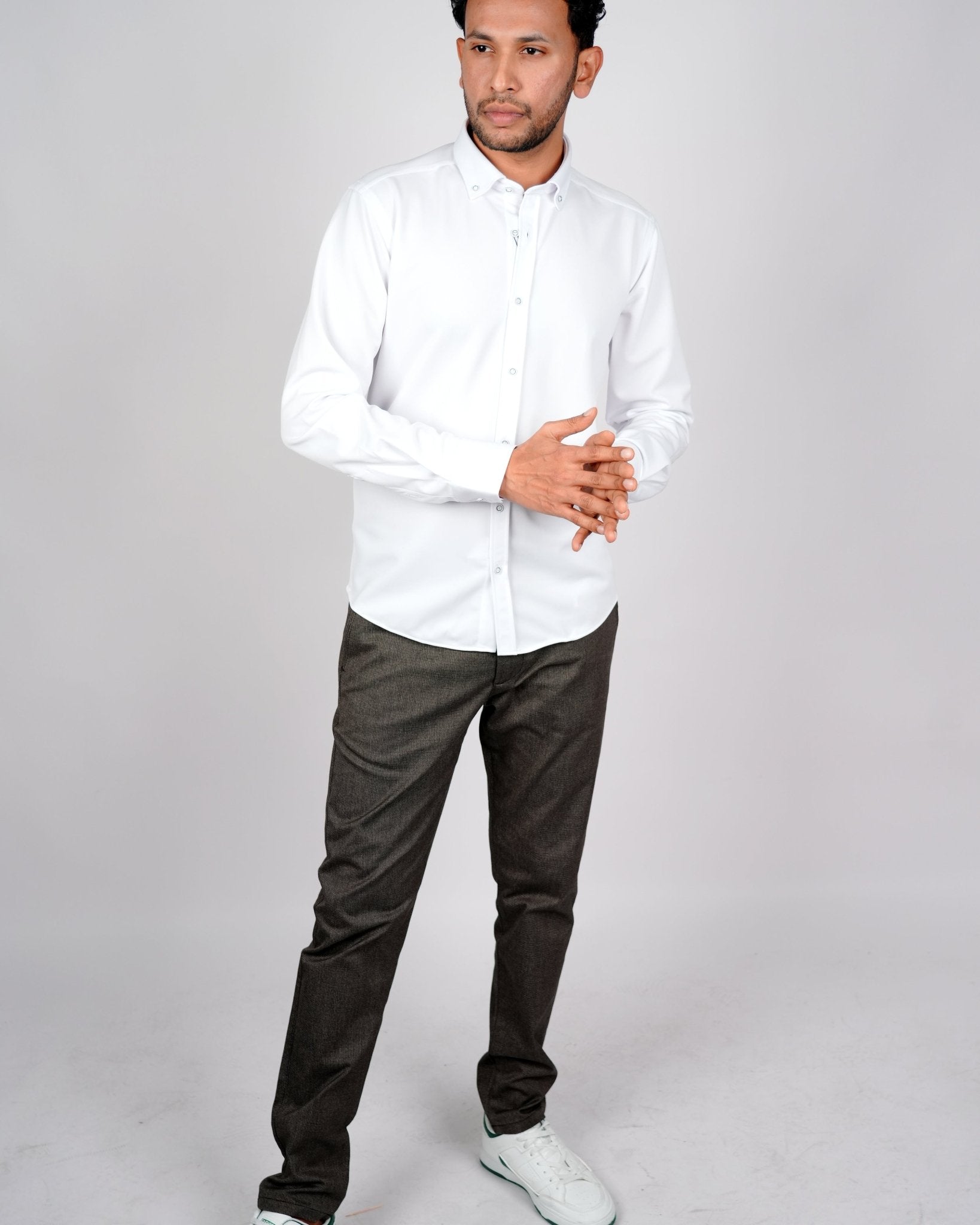 Edmondo white long sleeve shirt - styluck - shirt - Edmondo